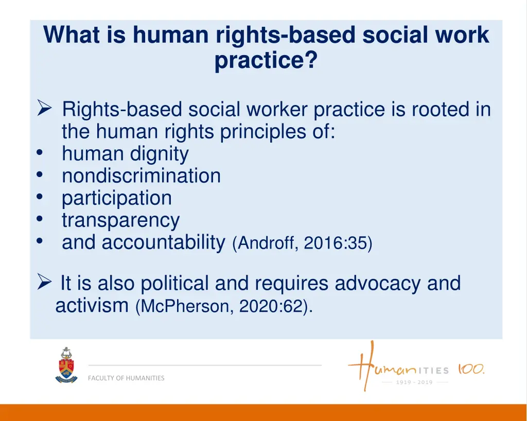 what is human rights based social work practice