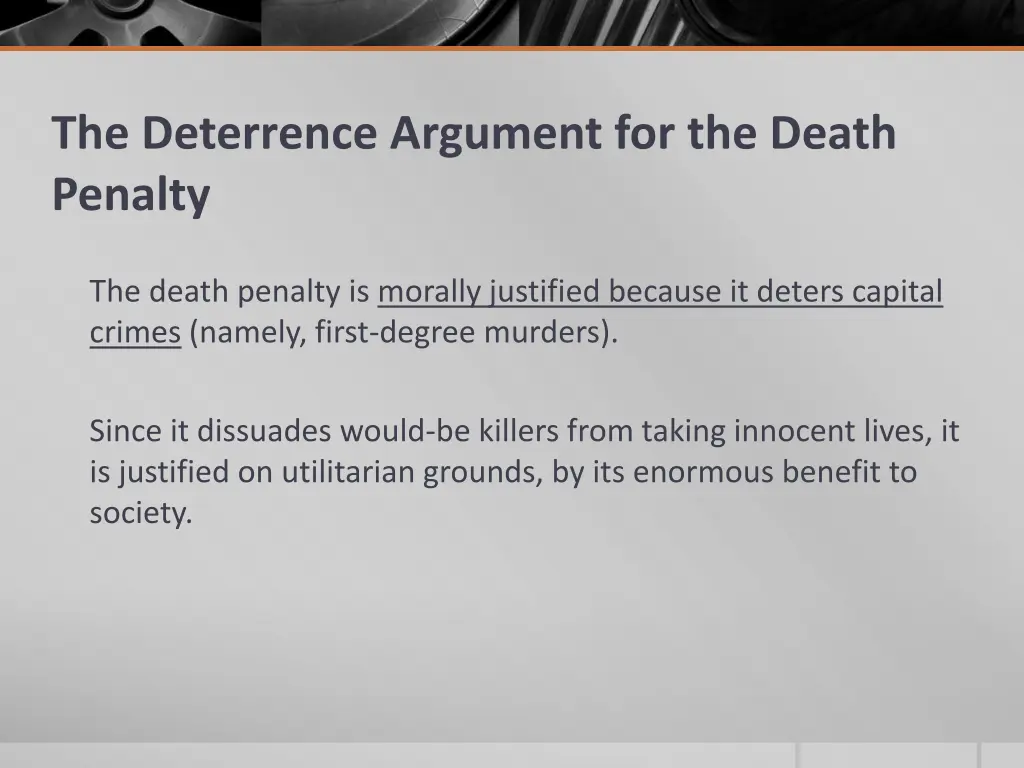 the deterrence argument for the death penalty