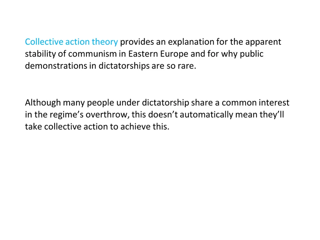 collective action theory provides an explanation