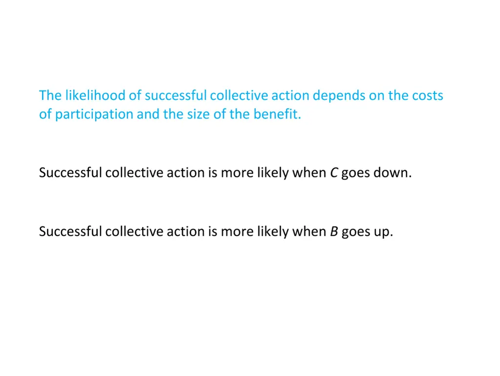 the likelihood of successful collective action