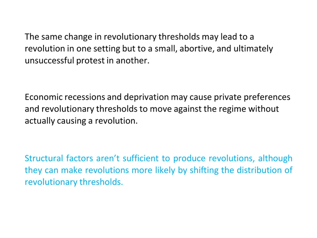 the same change in revolutionary thresholds