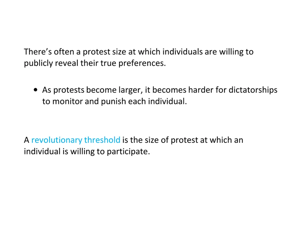 there s often a protest size at which individuals