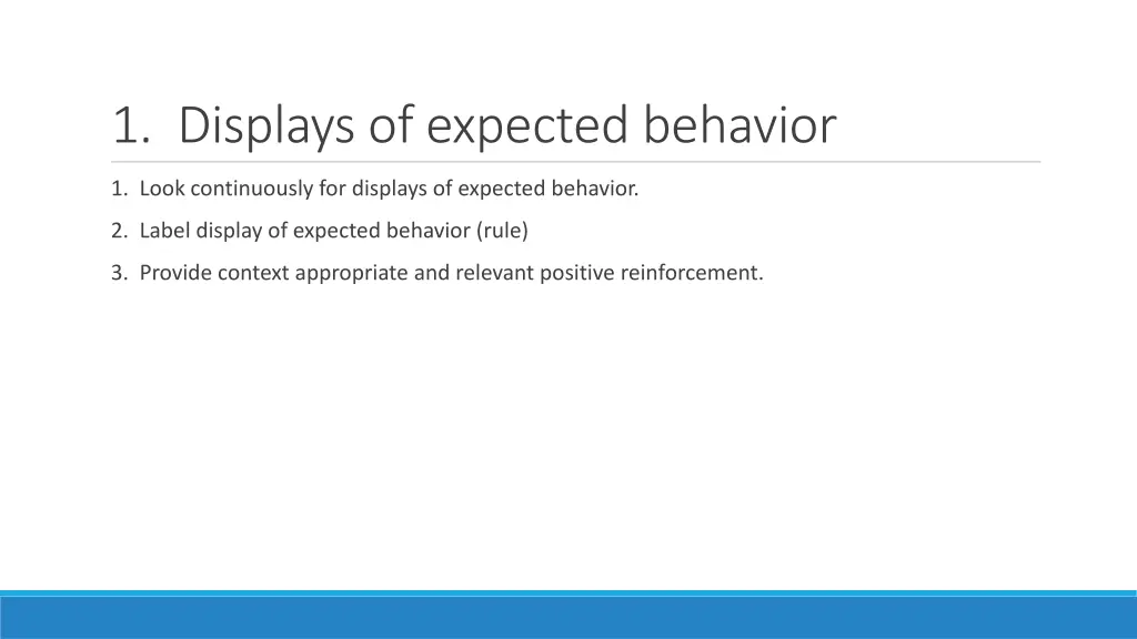 1 displays of expected behavior