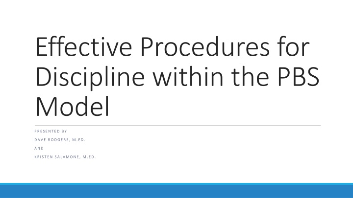 effective procedures for discipline within