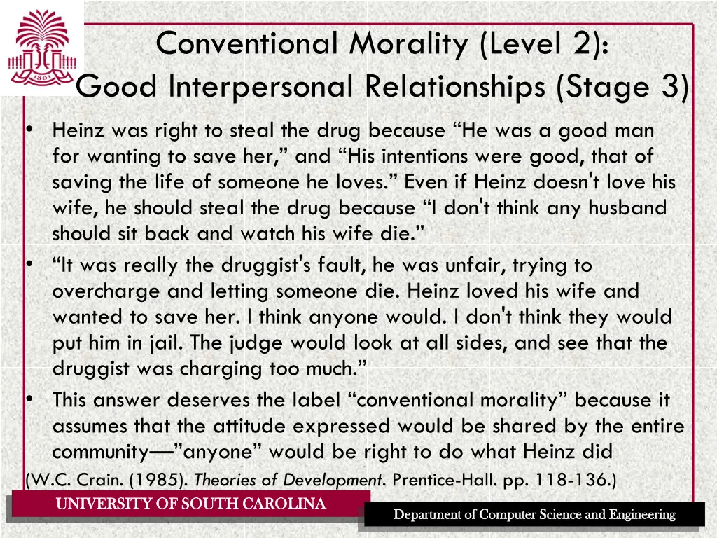 conventional morality level 2 good interpersonal