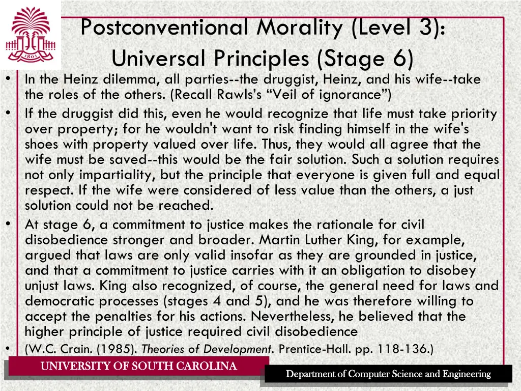 postconventional morality level 3 universal