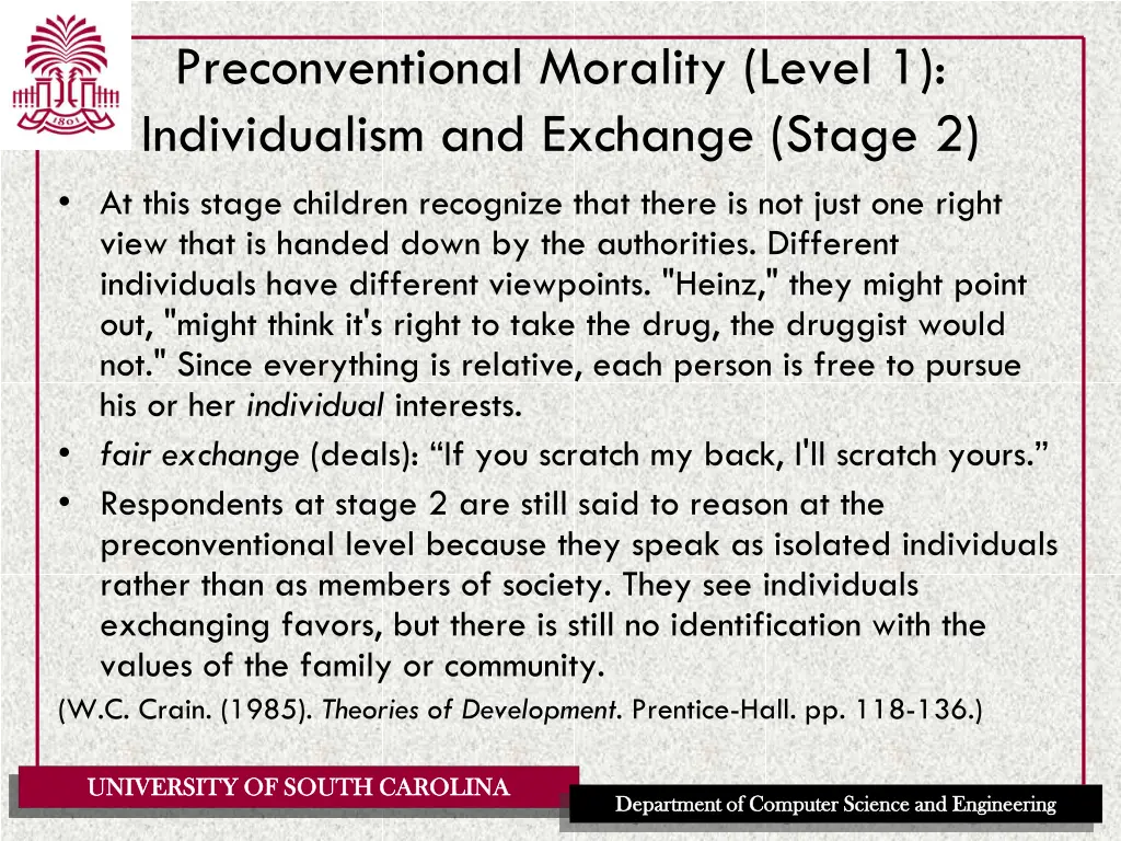 preconventional morality level 1 individualism