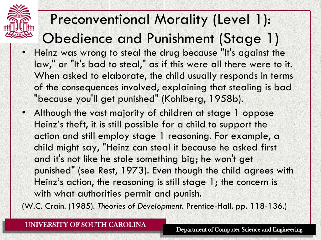 preconventional morality level 1 obedience