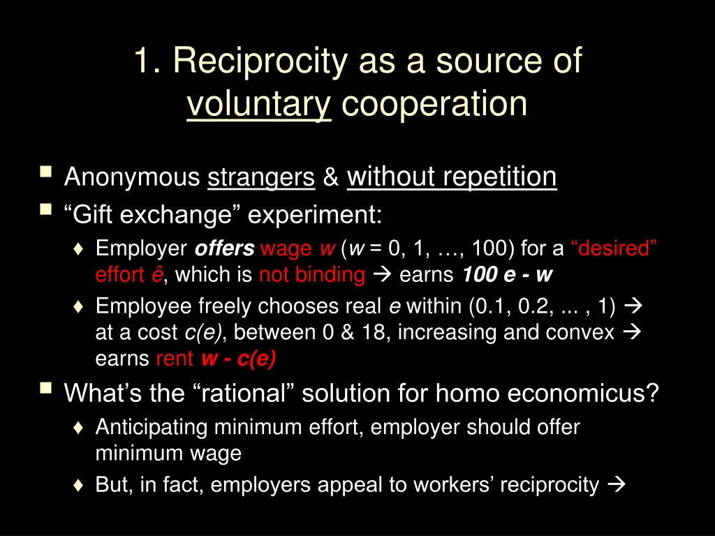 1 reciprocity as a source of voluntary cooperation