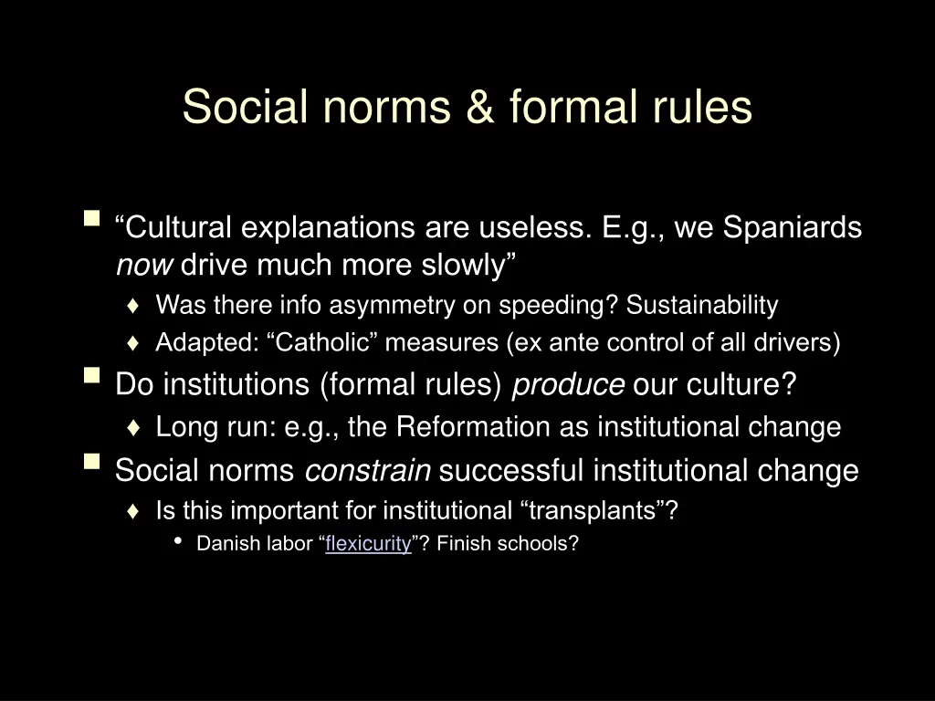 social norms formal rules