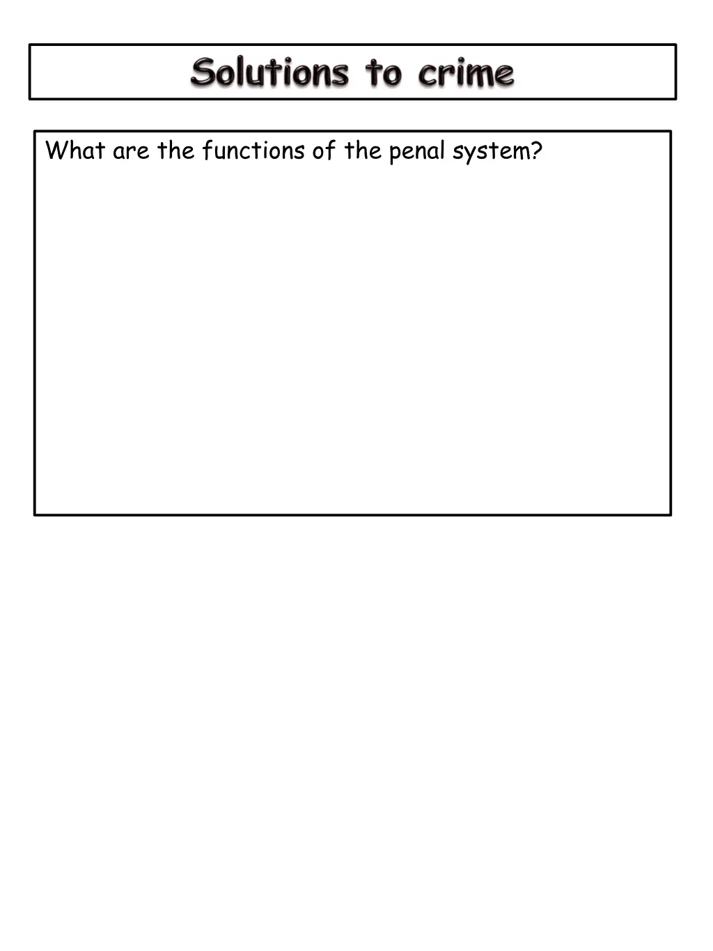 what are the functions of the penal system