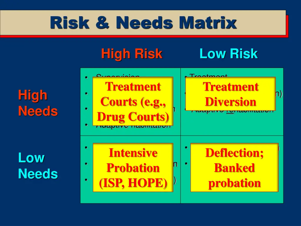 risk needs matrix