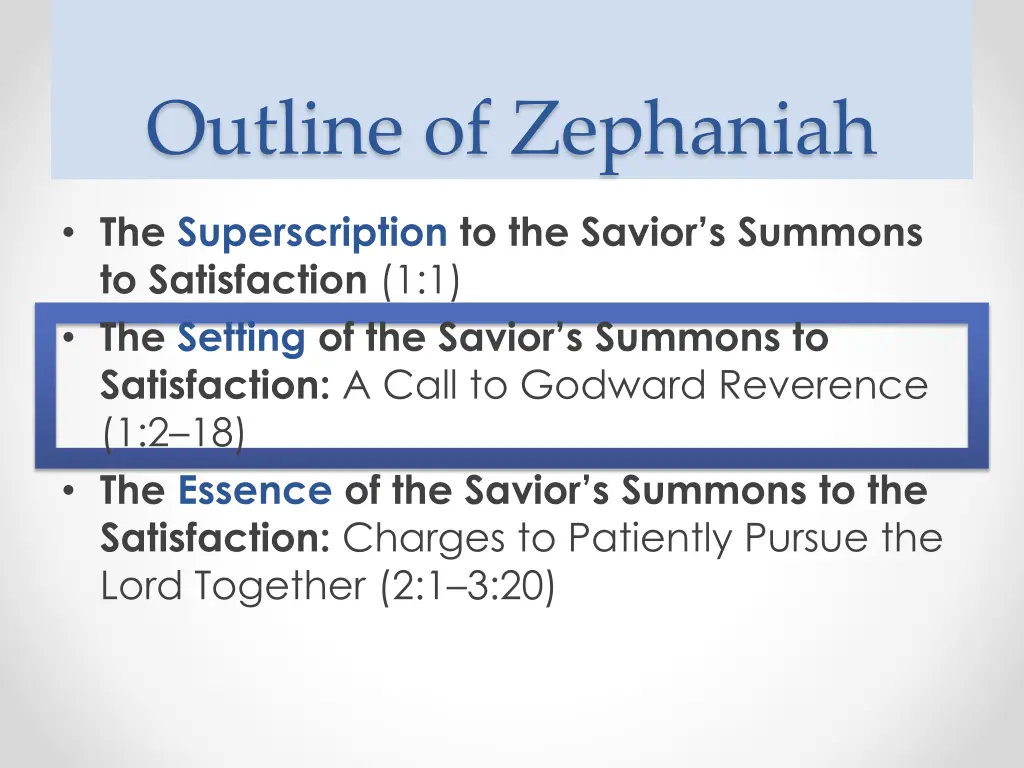 outline of zephaniah 1