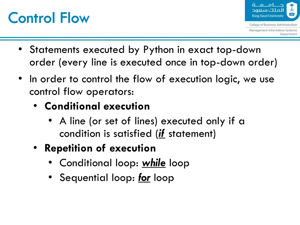 control flow