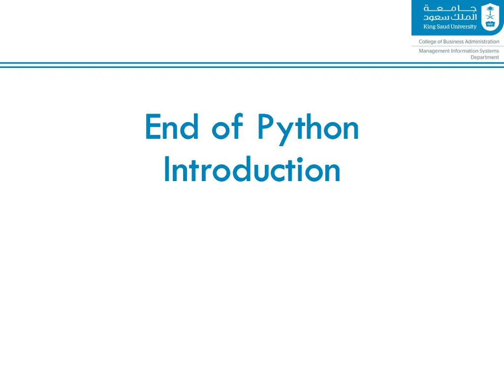 end of python introduction