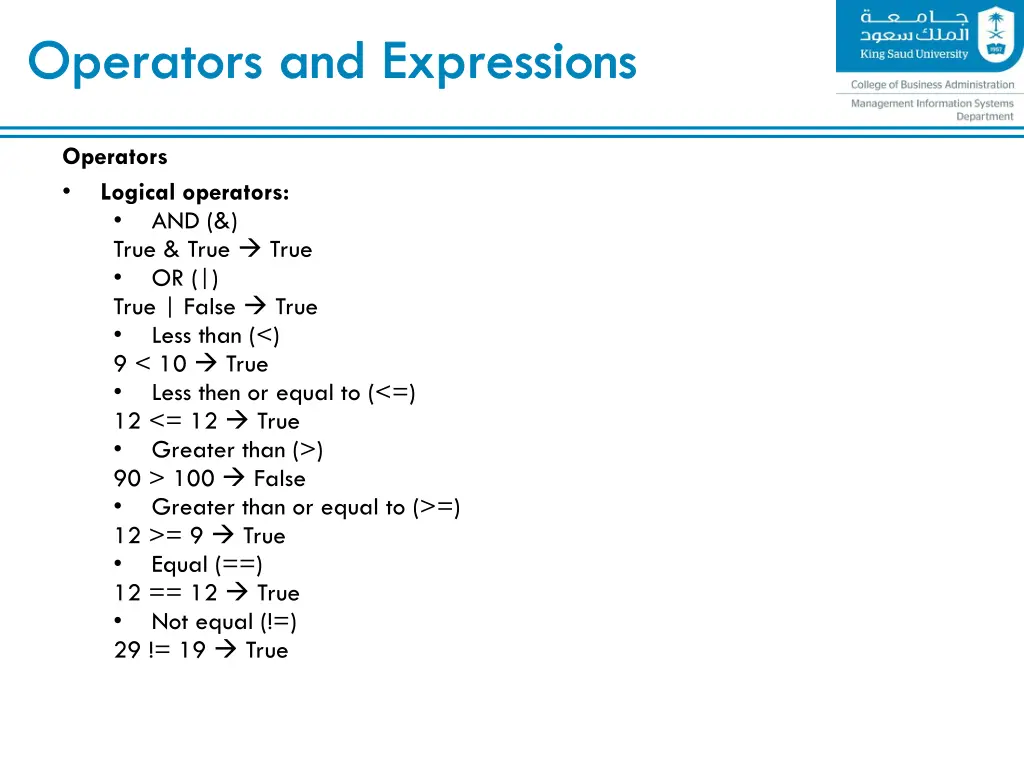 operators and expressions 1