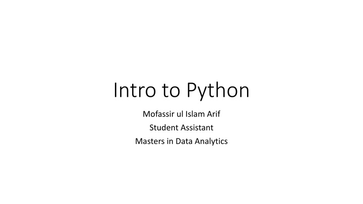 intro to python