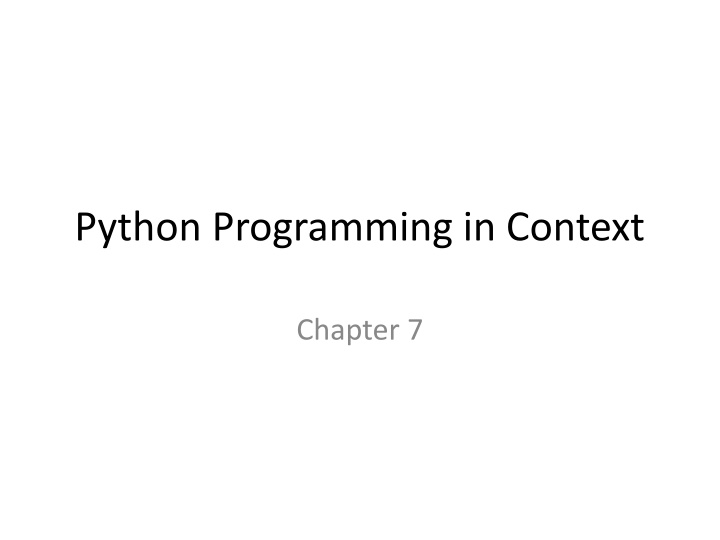 python programming in context