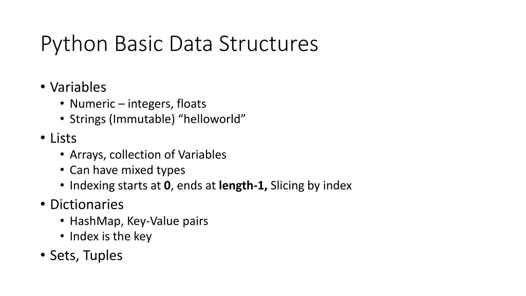 python basic data structures