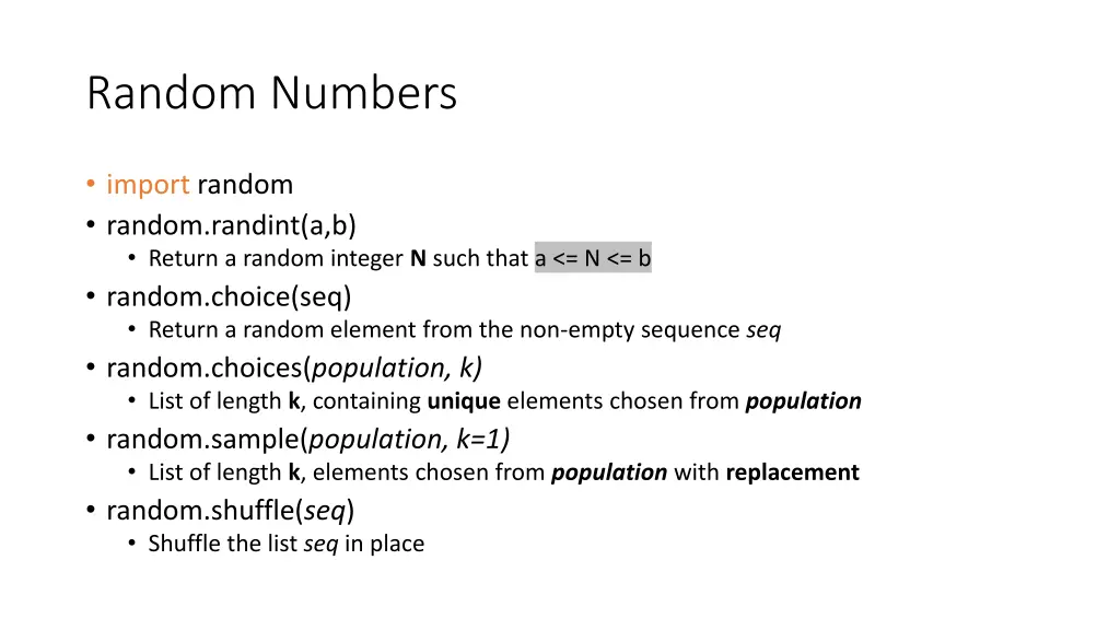 random numbers