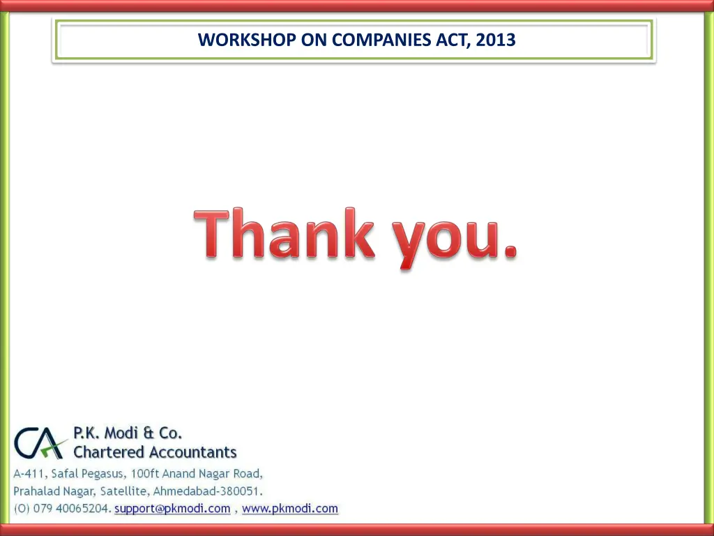 workshop on companies act 2013 32