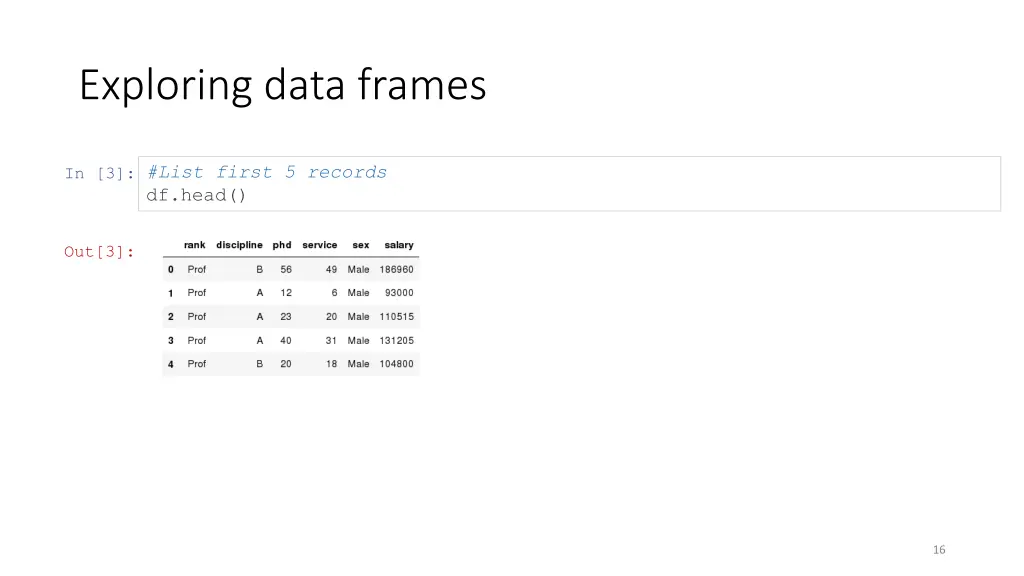 exploring data frames