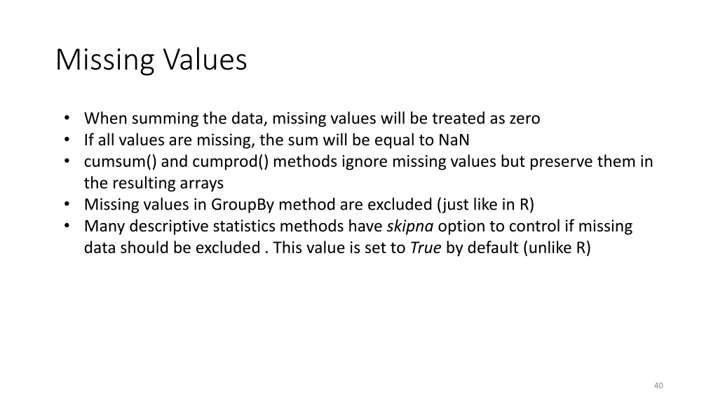 missing values 2