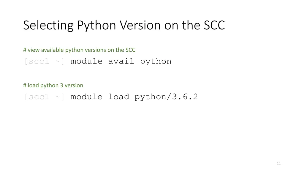 selecting python version on the scc