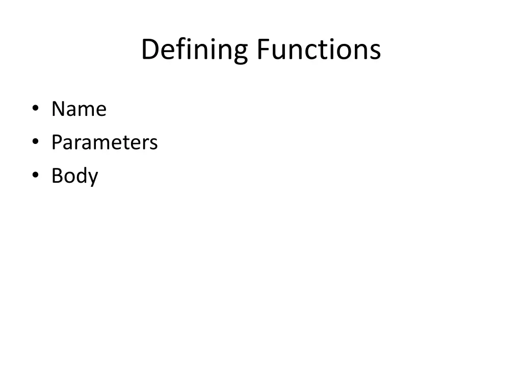 defining functions