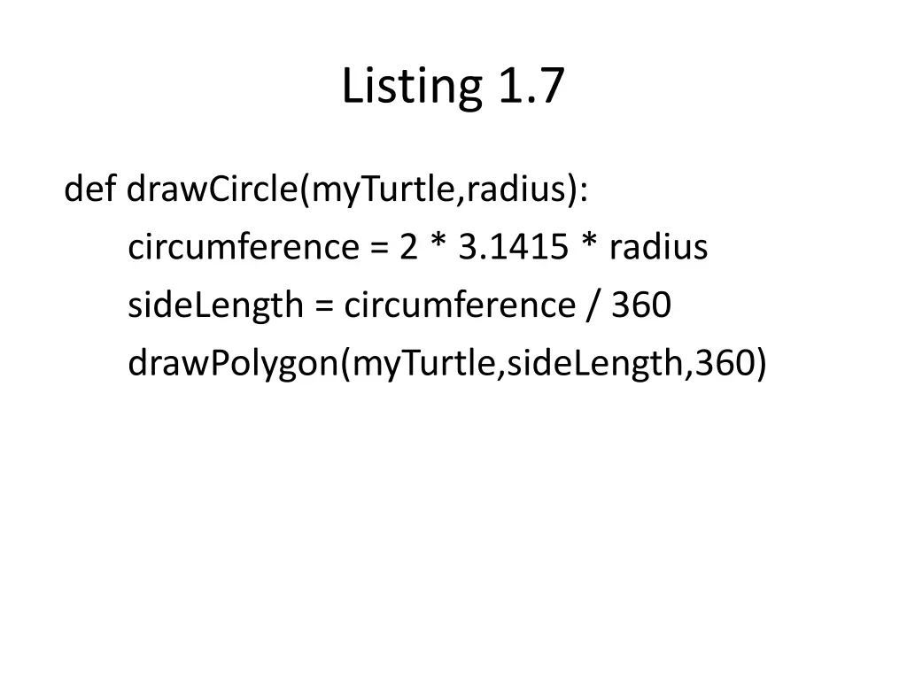 listing 1 7