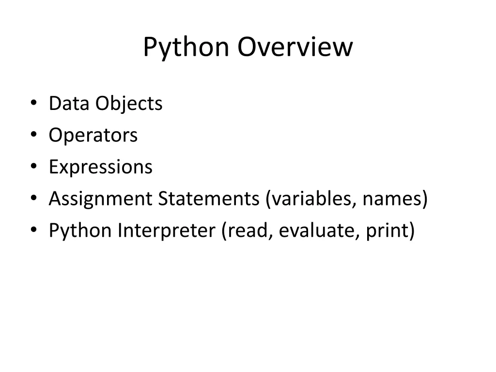 python overview