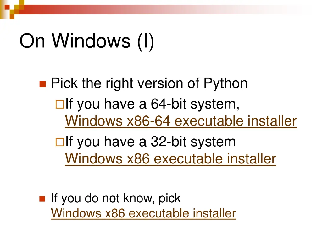 on windows i