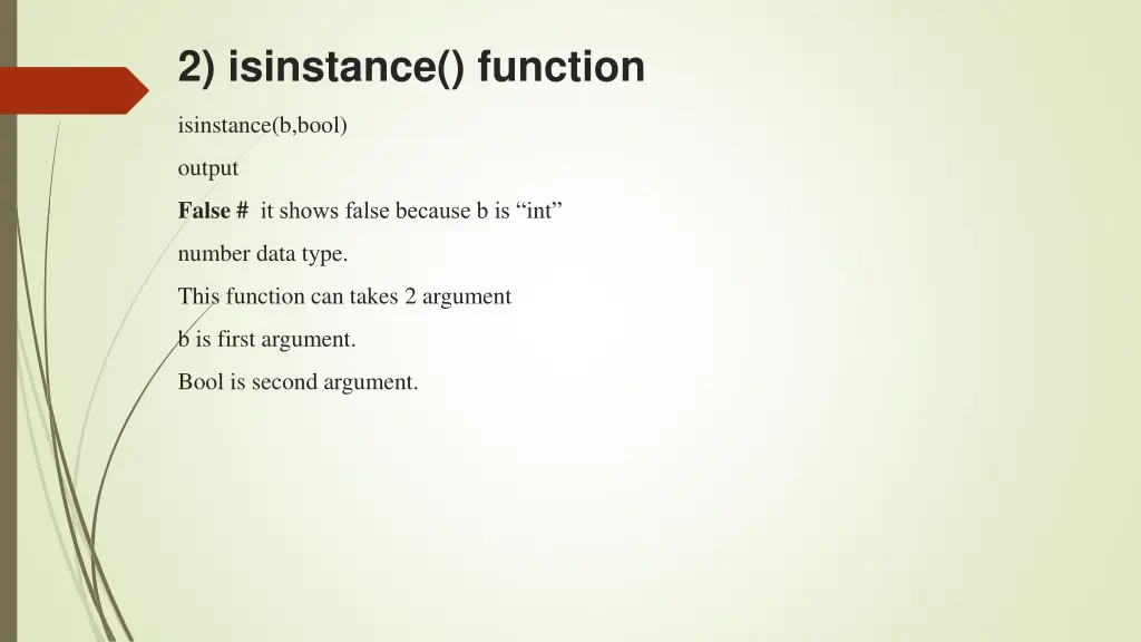 2 isinstance function