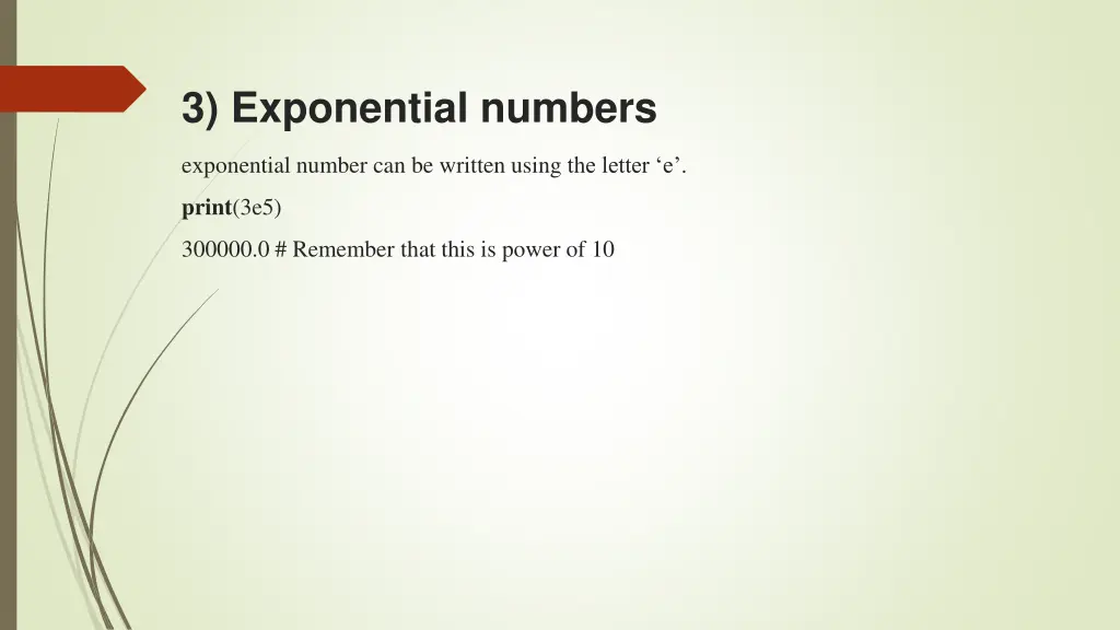 3 exponential numbers