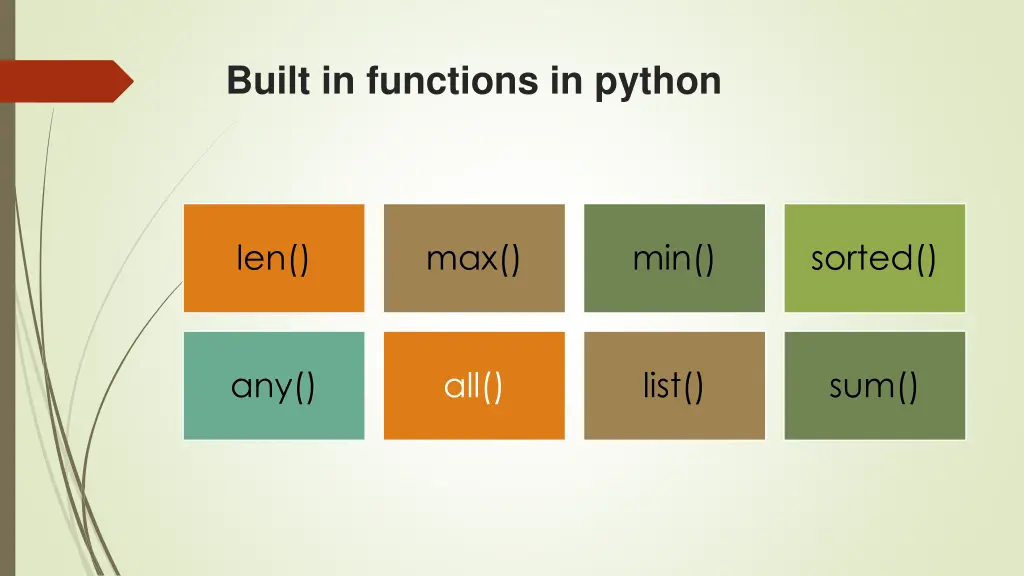 built in functions in python