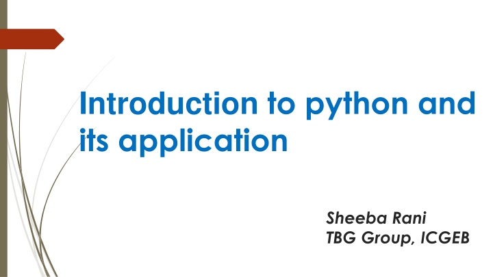 introduction to python and its application