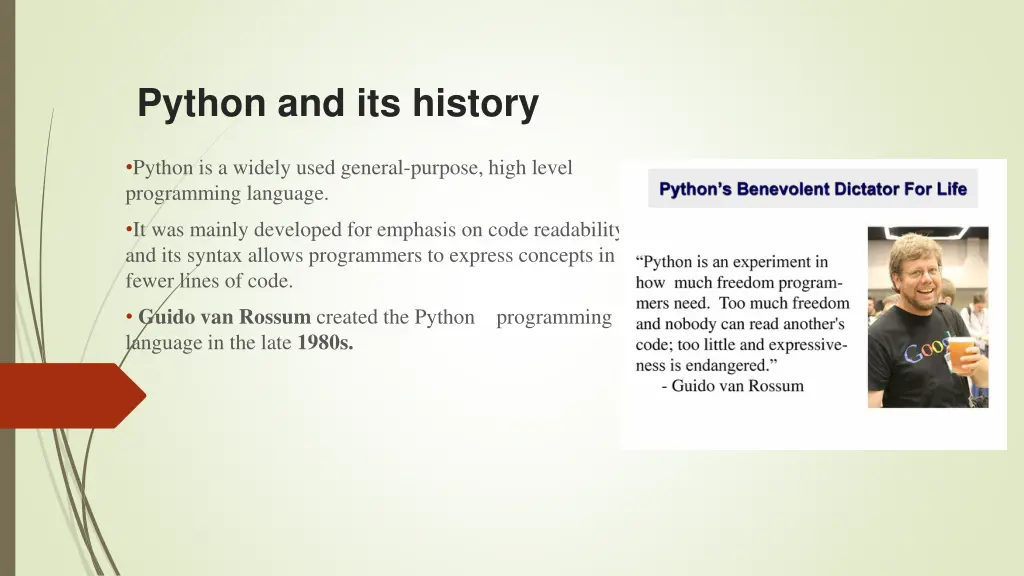 python and its history