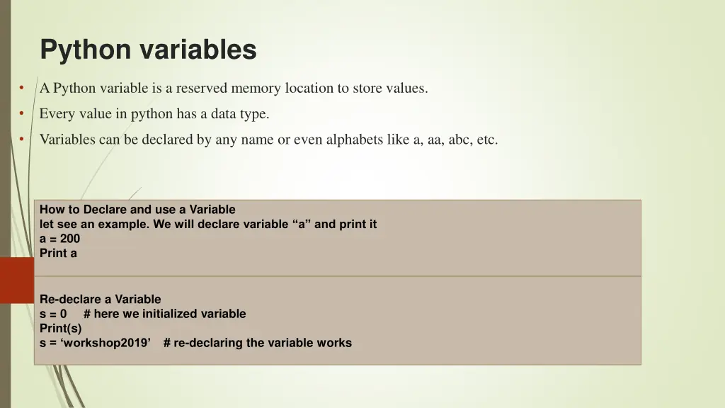 python variables