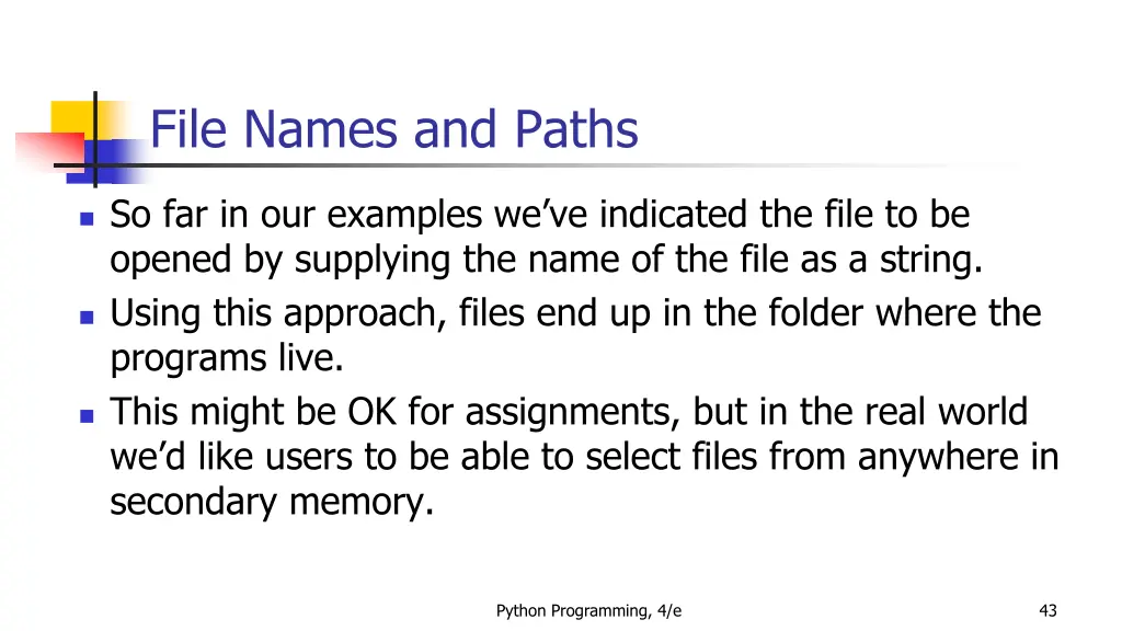 file names and paths