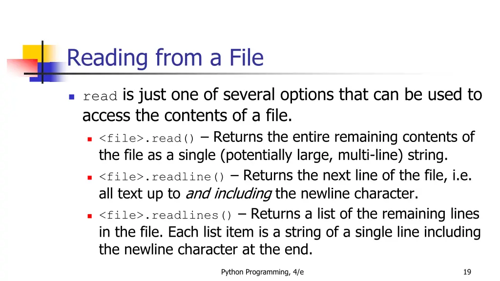 reading from a file