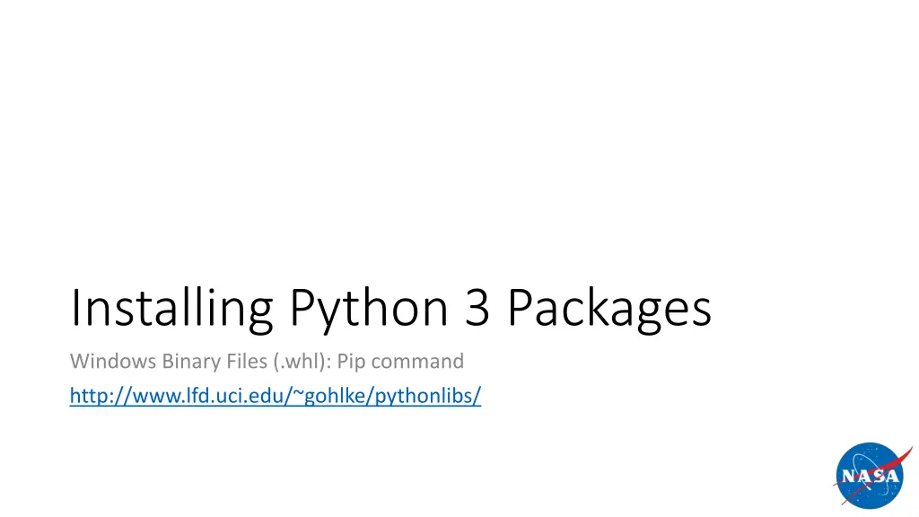 installing python 3 packages windows binary files