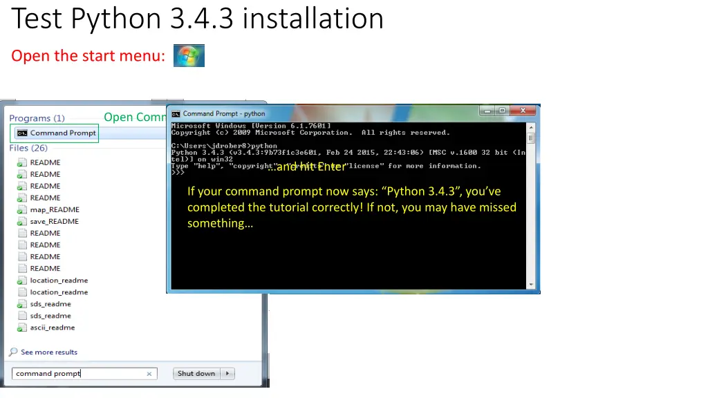 test python 3 4 3 installation