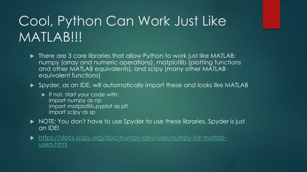 cool python can work just like matlab