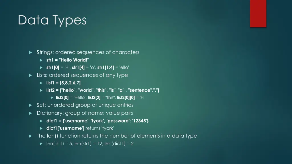 data types