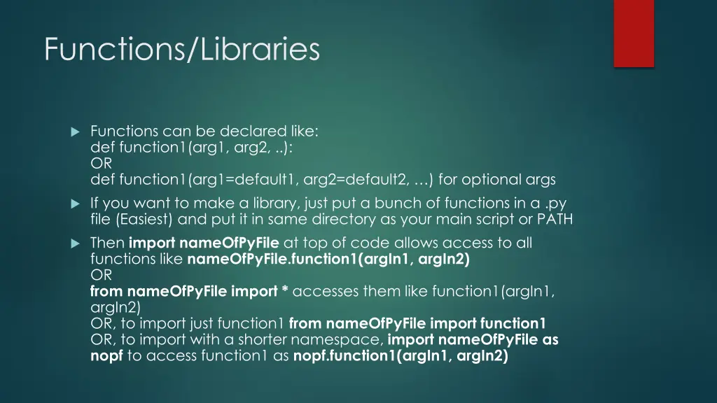 functions libraries