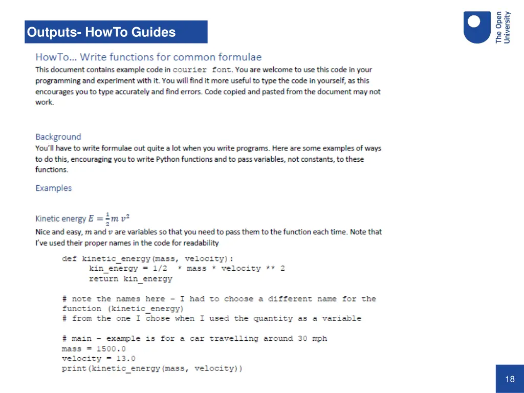 outputs howto guides