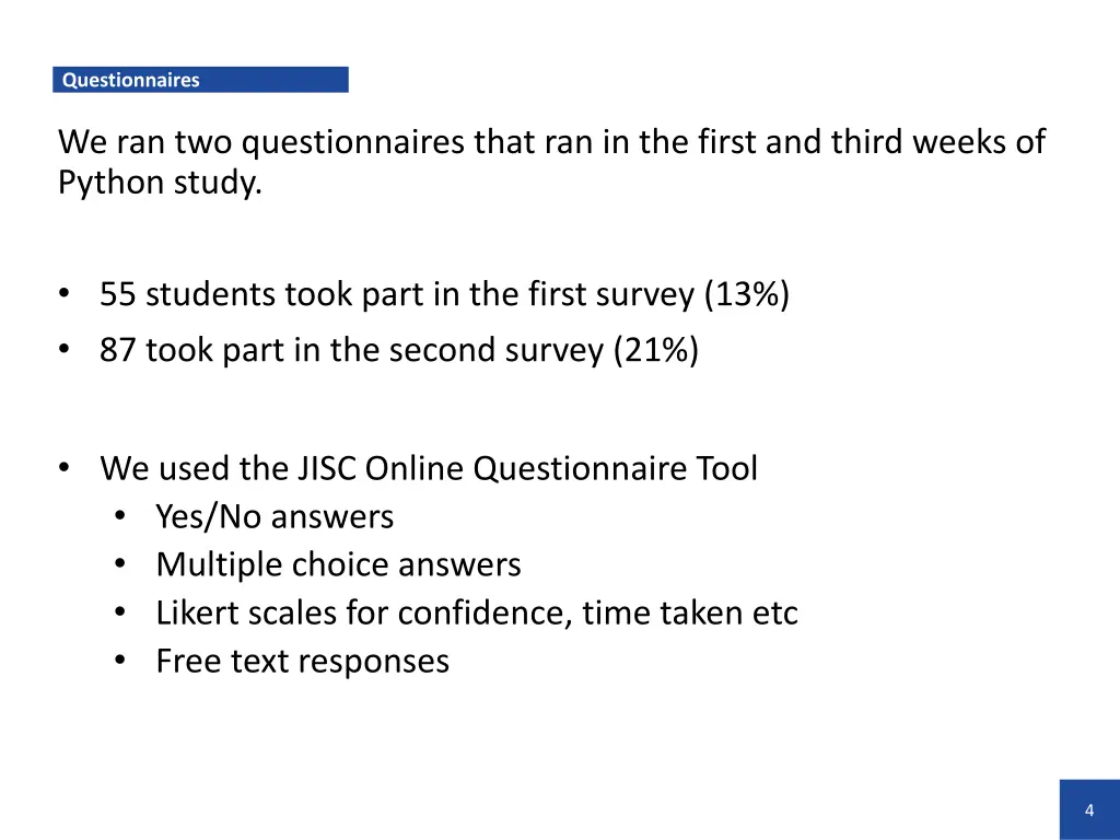 questionnaires