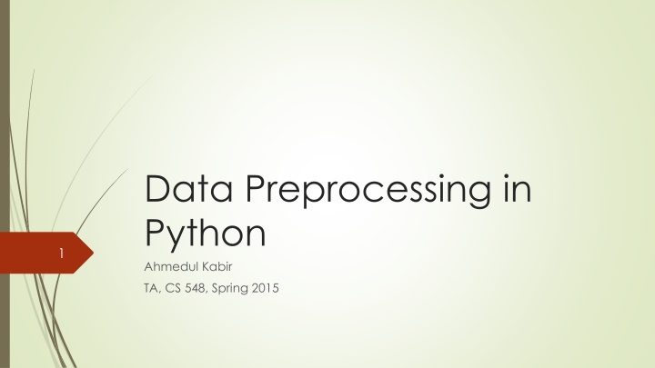 data preprocessing in python ahmedul kabir