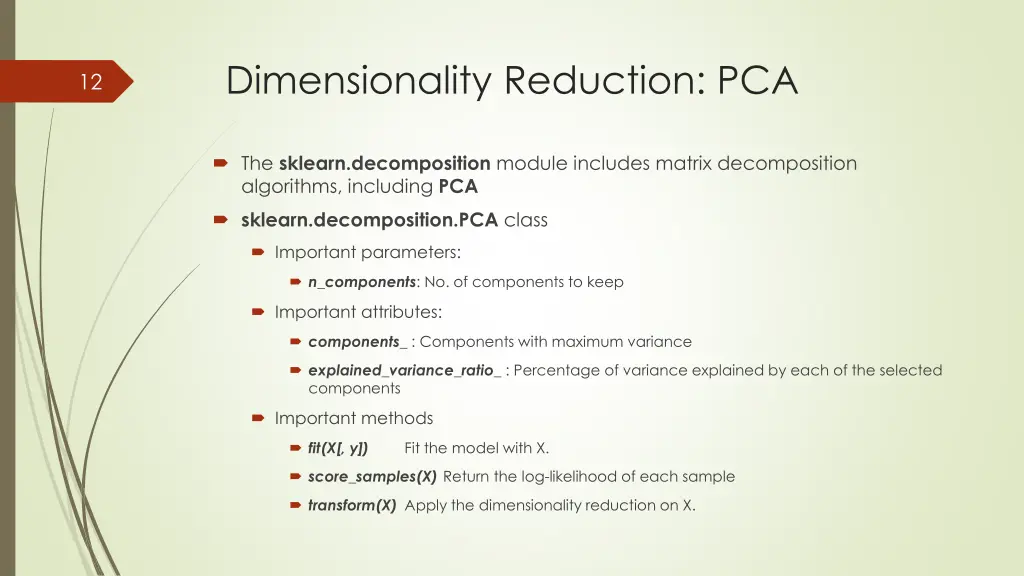 dimensionality reduction pca