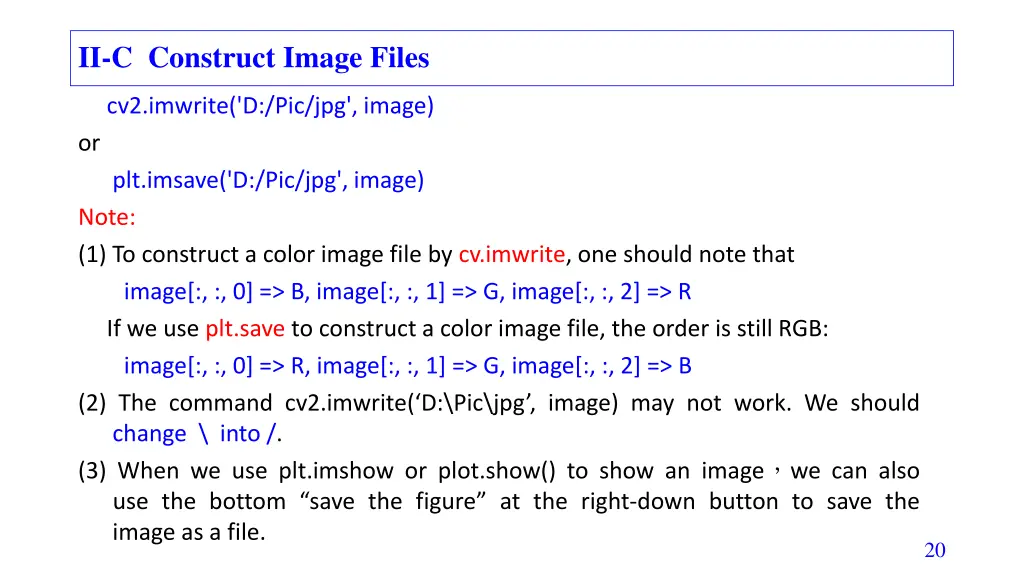 ii c construct image files